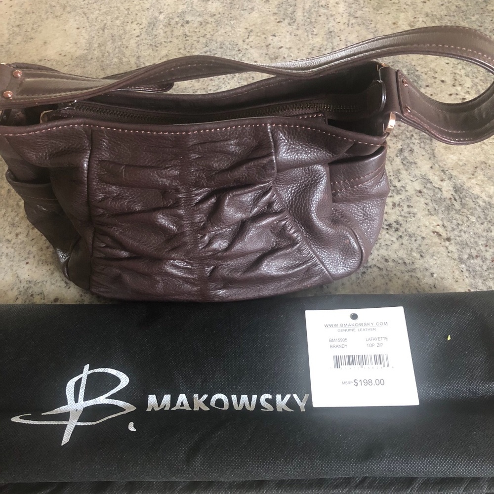 B Makowsky Chocolate brown handbag